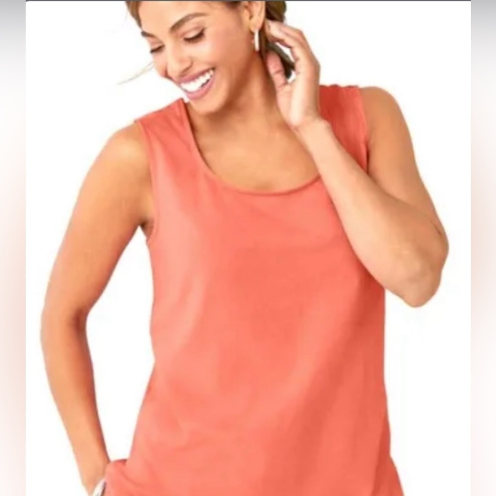 J‎ Jill long perfect tank size 1X Coral